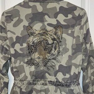 Camouflage Tiger Embellished Jacket
